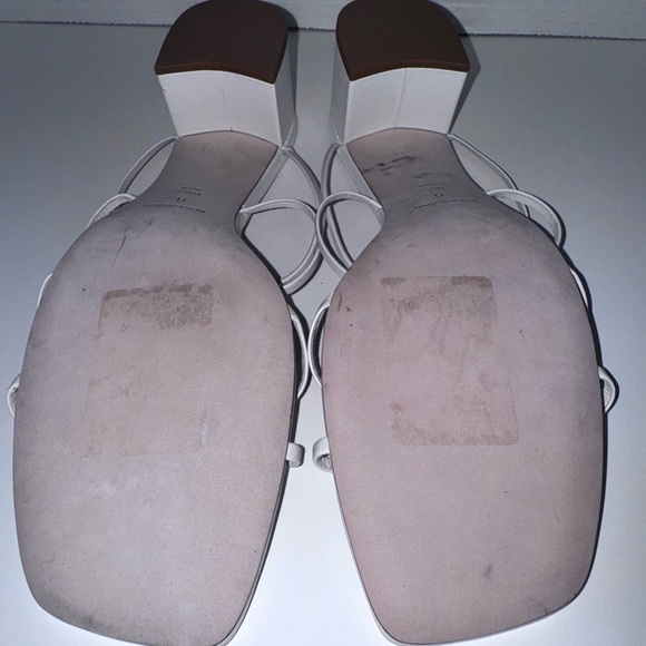 Reformation Elodie Bow White Block Heel Sandals 11 - Picture 5 of 6